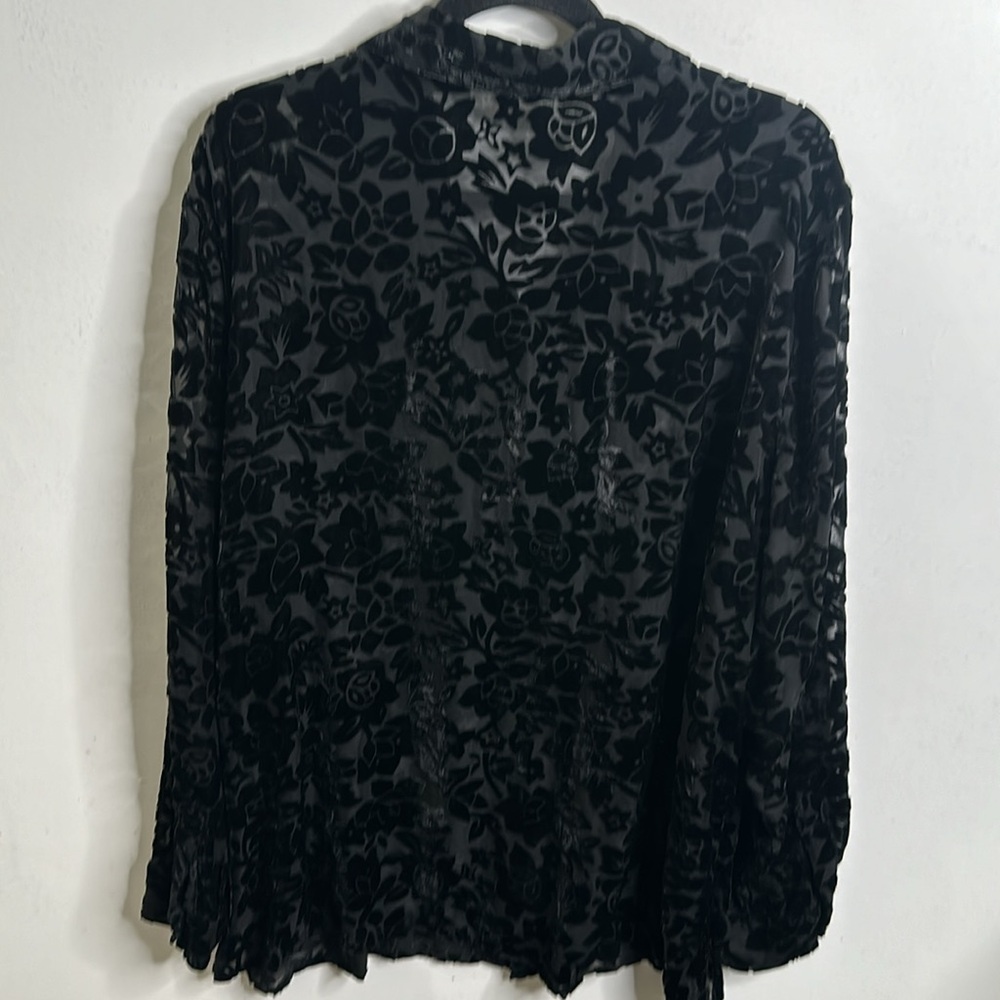 Suchada slik blend button up burnt velvet tunic blouse 3x whimsigoth,,  gothic - Picture 6 of 9